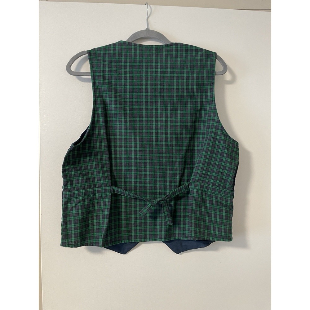 Vintage Grandma Teacher 90s Embroidered Fall Corduroy Vest Plaid Back Medium - Picture 6 of 8